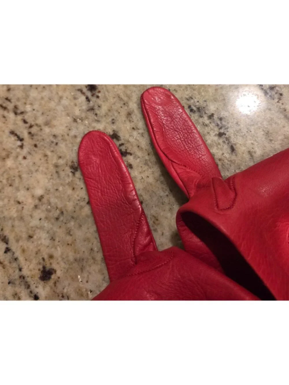 Vintage Womens Size M Red Soft Leather Formal Gloves Eyelet Wrist Italy